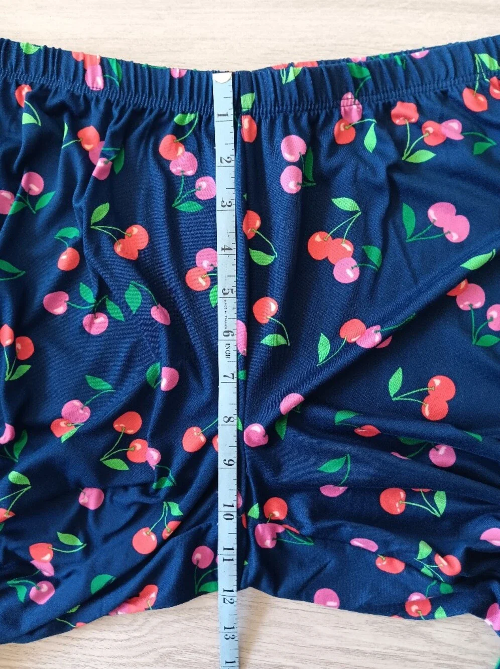 New Kate Spade Short Sleeve Pajama Pant Set Red Pink Cherries Indigo Blue Medium